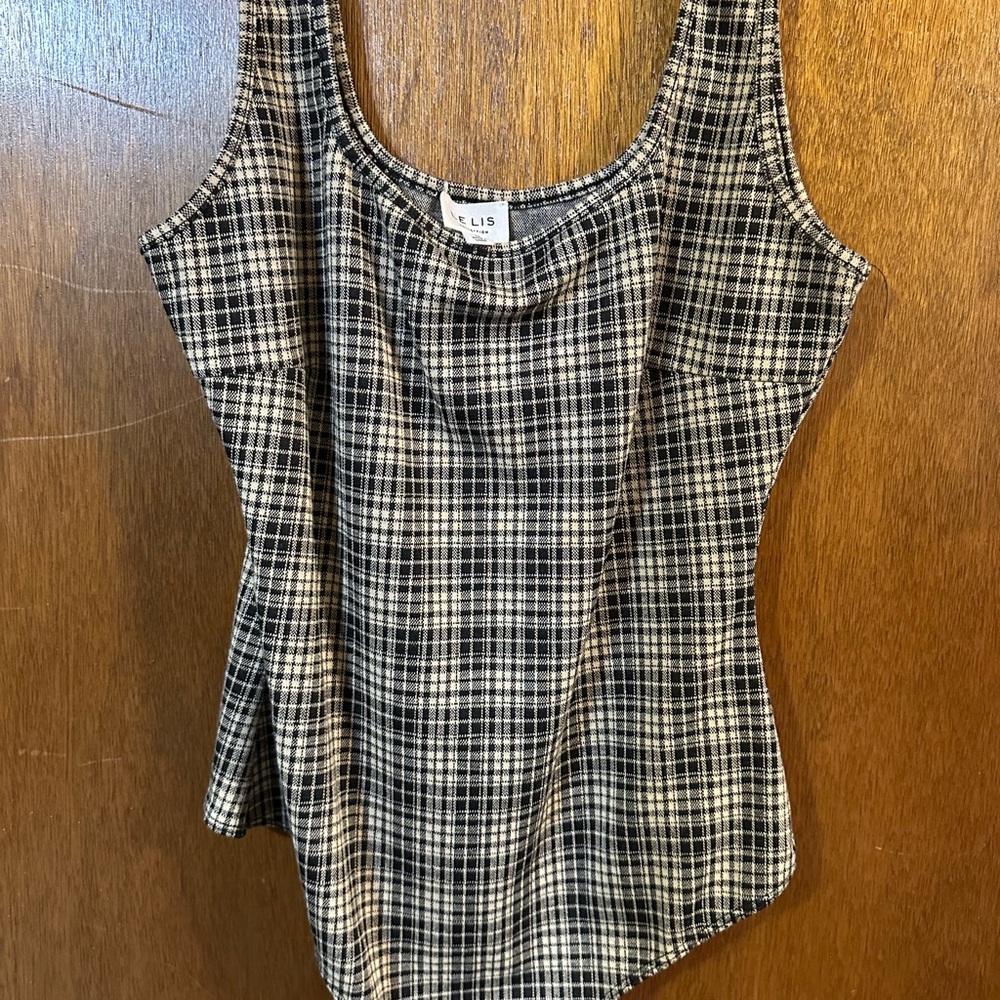Le Lis Checkered Black and White Camisole